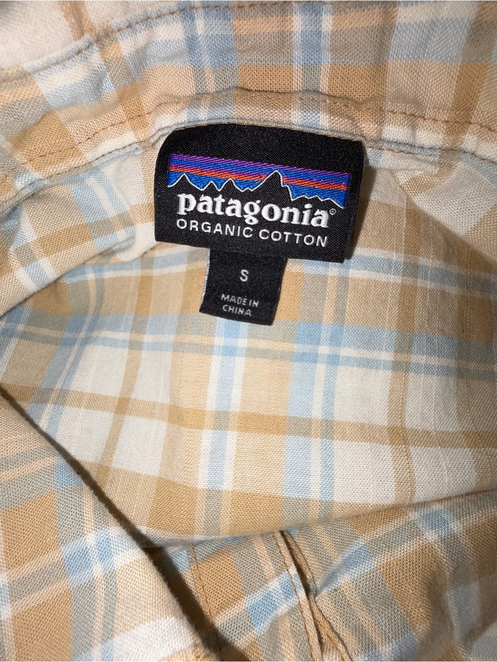 Patagonia Organic Cotton Slub Poplin Plaid Short Sleeve Button Down Shirt Sz S - Picture 4 of 6